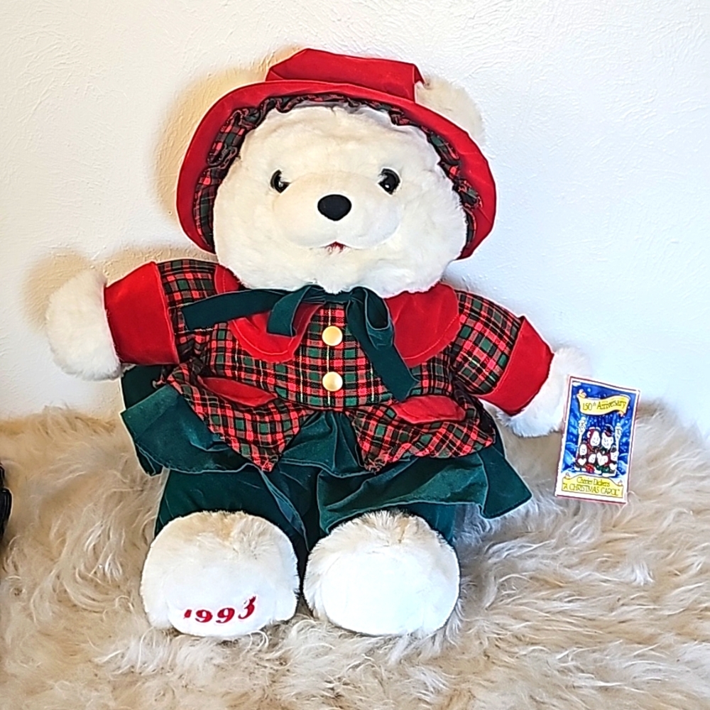 Vintage NWT 1993 Christmas Carol Teddy Bear girl  22" 150th Anniversary Dickens